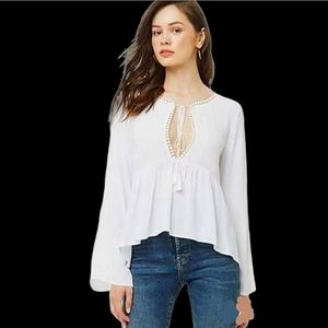 Forever 21 White Peasant Blouse